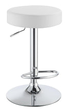 Load image into Gallery viewer, Ramses Adjustable Backless Bar Stool Chrome and White image
