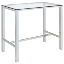 Load image into Gallery viewer, Tolbert Bar Table with Glass Top Chrome image
