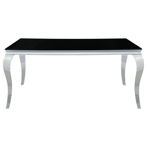 Carone Rectangular Dining Table Chrome and Black image