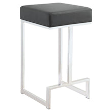 Load image into Gallery viewer, Gervase Square Counter Height Stool Grey and Chrome image
