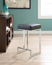 Load image into Gallery viewer, Gervase Square Counter Height Stool Black and Chrome image
