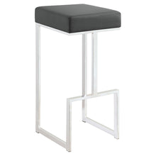 Load image into Gallery viewer, Gervase Square Bar Stool Grey and Chrome image
