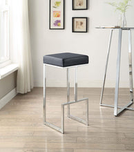 Load image into Gallery viewer, Gervase Square Bar Stool Black and Chrome image
