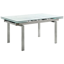 Load image into Gallery viewer, Wexford Glass Top Dining Table with Extension Leaves Chrome image

