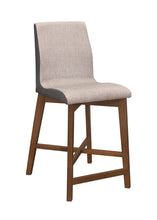 Load image into Gallery viewer, Logan Upholstered Counter Height Stools Light Grey and Natural Walnut (Set of 2) image
