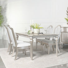 Load image into Gallery viewer, Evangeline Dining Table Set with Extension Leaf Ivory and Silver Oak image
