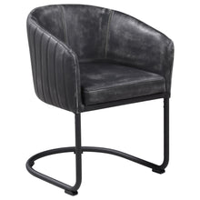 Load image into Gallery viewer, Banner Upholstered Dining Chair Anthracite and Matte Black image
