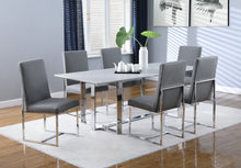Load image into Gallery viewer, Annika Rectangular Dining Set White and Chrome
