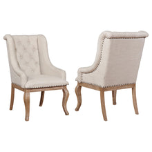Load image into Gallery viewer, Brockway Tufted Arm Chairs Cream and Barley Brown (Set of 2) image
