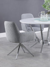 Load image into Gallery viewer, Abby Flare Arm Side Chair Light Grey and Chrome image
