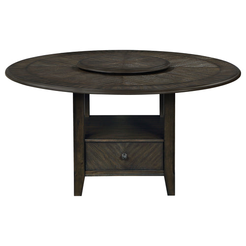 Twyla Round Dining Table with Removable Lazy Susan Dark Cocoa image
