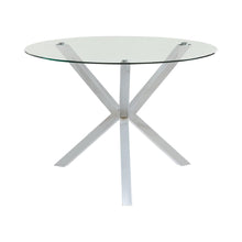Load image into Gallery viewer, Vance Glass Top Dining Table with X-cross Base Chrome image
