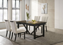 Load image into Gallery viewer, Malia Rectangular Dining Table Set with Refractory Extension Leaf Beige and Black image
