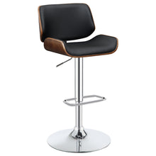 Load image into Gallery viewer, Folsom Upholstered Adjustable Bar Stool Black and Chrome image
