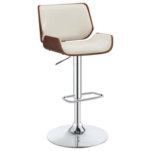 Load image into Gallery viewer, Folsom Upholstered Adjustable Bar Stool Ecru and Chrome image
