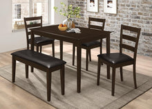 Load image into Gallery viewer, Guillen 5-piece Dining Set with Bench Cappuccino and Dark Brown image
