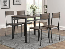 Load image into Gallery viewer, Lana 5-piece Rectangular Dining Table Set Dark Brown and Matte Black image
