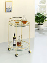 Load image into Gallery viewer, Chrissy 2-tier Round Glass Bar Cart image
