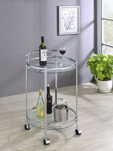 Load image into Gallery viewer, Chrissy 2-tier Round Glass Bar Cart
