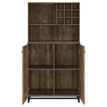 Load image into Gallery viewer, Mendoza 2-door Wine Cabinet Rustic Oak Herringbone and Gunmetal
