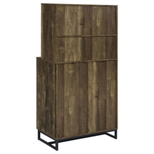 Load image into Gallery viewer, Mendoza 2-door Wine Cabinet Rustic Oak Herringbone and Gunmetal
