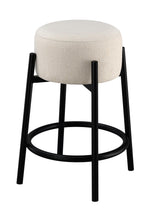 Load image into Gallery viewer, Leonard Upholstered Backless Round Stools White and Black (Set of 2) image
