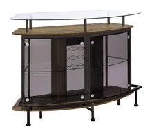 Load image into Gallery viewer, Gideon Crescent Shaped Glass Top Bar Unit with Drawer image
