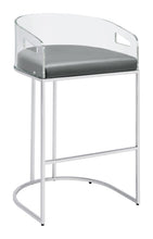 Load image into Gallery viewer, Thermosolis Acrylic Back Bar Stools Grey and Chrome (Set of 2) image
