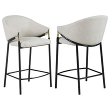 Load image into Gallery viewer, Chadwick Sloped Arm Counter Height Stools Beige and Glossy Black (Set of 2) image

