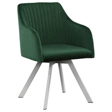 Load image into Gallery viewer, Arika Channeled Back Swivel Dining Chair Green image

