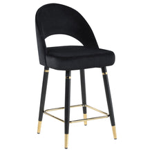 Load image into Gallery viewer, Lindsey Arched Back Upholstered Counter Height Stools Black (Set of 2)
