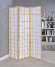 Load image into Gallery viewer, Carrie 3-panel Folding Screen Natural and White
