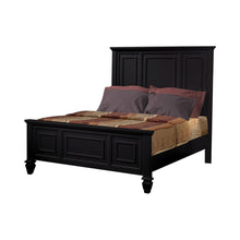 Load image into Gallery viewer, Sandy Beach Queen Panel Bed with High Headboard Black image
