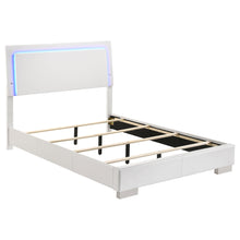Load image into Gallery viewer, Felicity Full Panel Bed with LED Lighting Glossy White image
