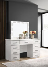 Load image into Gallery viewer, Felicity 9-drawer Vanity Desk with Lighted Mirror Glossy White image
