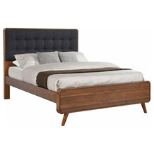 Load image into Gallery viewer, Robyn Eastern King Bed with Upholstered Headboard Dark Walnut image

