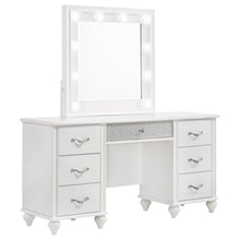 Load image into Gallery viewer, Barzini 7-drawer Vanity Desk with Lighted Mirror White image
