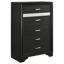 Load image into Gallery viewer, Miranda 5-drawer Chest Black and Rhinestone image

