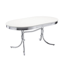 Load image into Gallery viewer, Retro Oval Dining Table Glossy White and Chrome image
