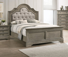 Load image into Gallery viewer, Manchester Bed with Upholstered Arched Headboard Beige and Wheat
