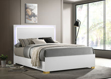 Load image into Gallery viewer, Marceline Bed with LED Headboard White
