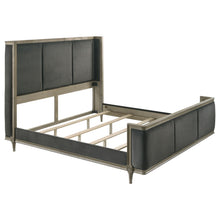 Load image into Gallery viewer, Alderwood Eastern King Upholstered Panel Bed Charcoal Grey image
