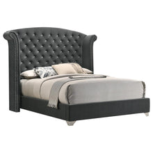 Load image into Gallery viewer, Melody Eastern King Wingback Upholstered Bed Grey image
