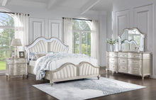 Load image into Gallery viewer, Evangeline Upholstered Platform Bedroom Set Ivory and Silver Oak image
