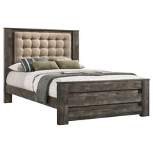 Load image into Gallery viewer, Ridgedale Tufted Headboard Eastern King Bed Latte and Weathered Dark Brown image

