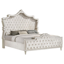 Load image into Gallery viewer, Antonella Upholstered Tufted Eastern King Bed Ivory and Camel image

