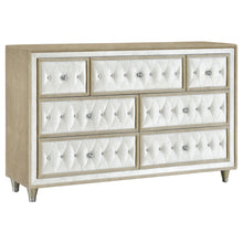 Load image into Gallery viewer, Antonella 7-drawer Upholstered Dresser Ivory and Camel image
