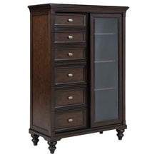 Load image into Gallery viewer, Andover 6-drawer Tempered Glass Door Chest Dark Oak
