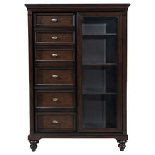 Load image into Gallery viewer, Andover 6-drawer Tempered Glass Door Chest Dark Oak
