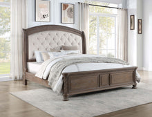 Load image into Gallery viewer, Emmett Tufted Headboard Panel Bed Walnut and Beige

